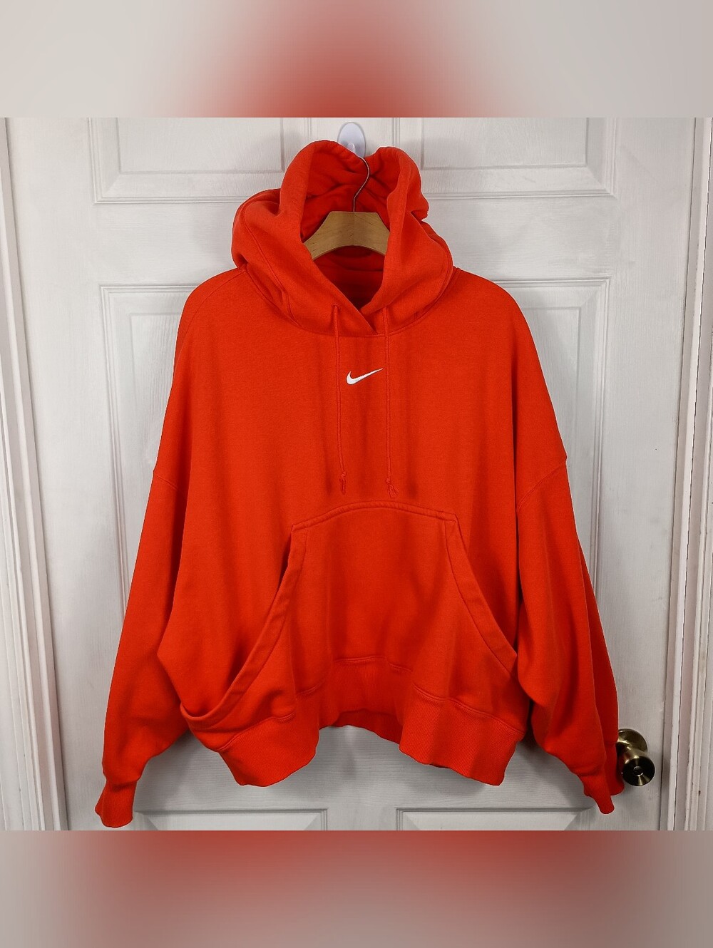 Nike Oversized Hoodie XL Womens Orange Phoenix Fleece Pullover Drop Shoulder